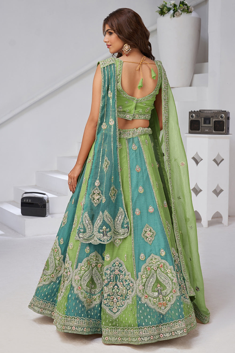 Georgette Tissue Lehenga Choli Resham Embroidery and Sequins