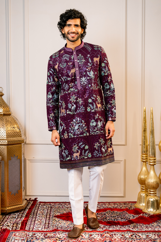 Georgette Kurta Set With Sequins And Resham Embroidery