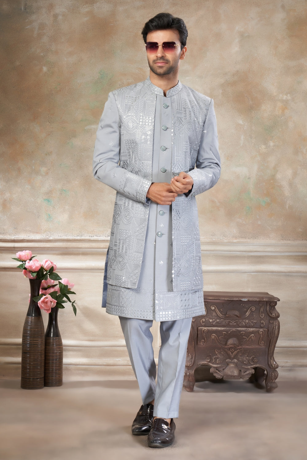 Imported Indo Western with Embroidery and Sequins Work