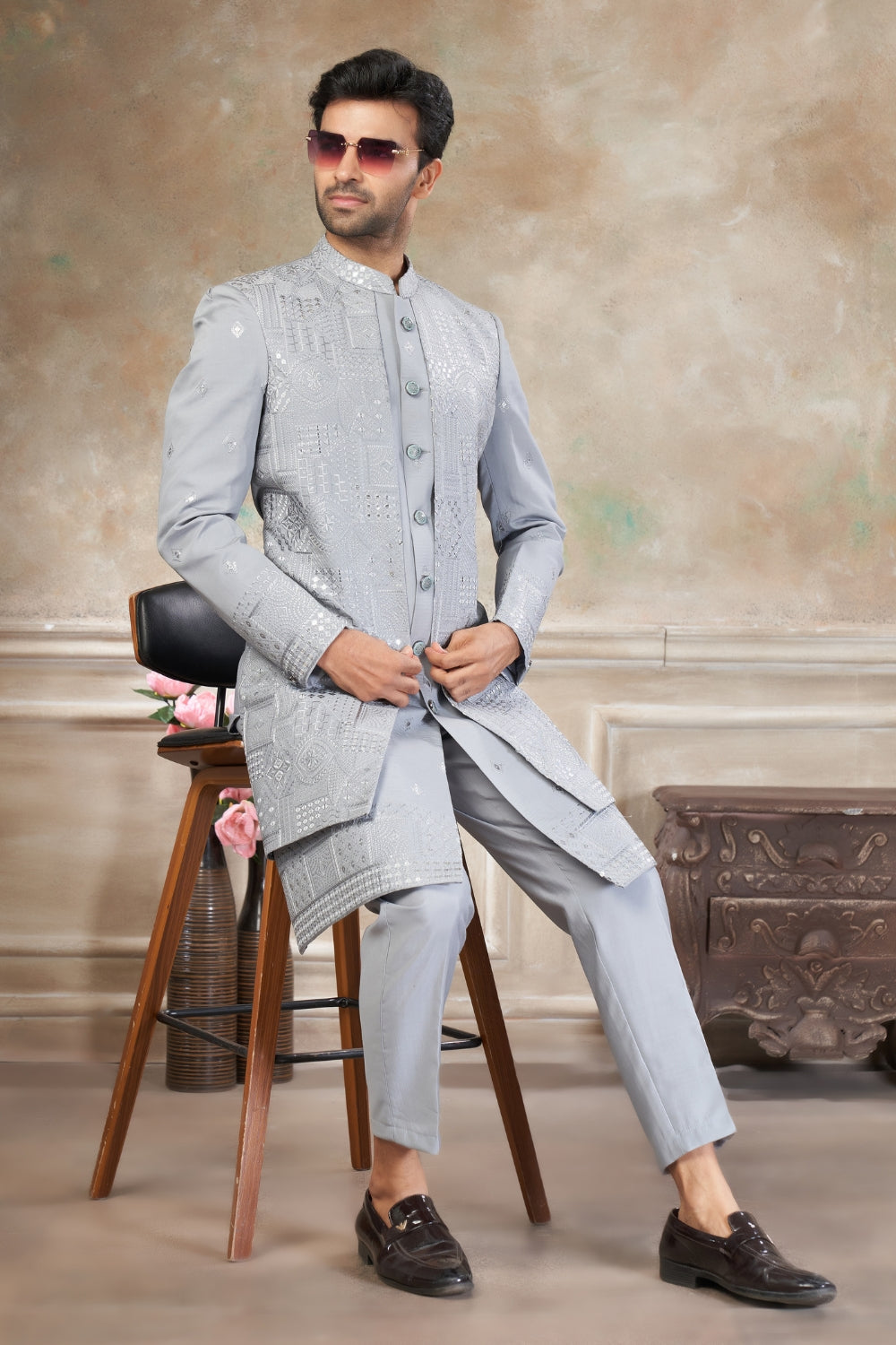 Imported Indo Western with Embroidery and Sequins Work