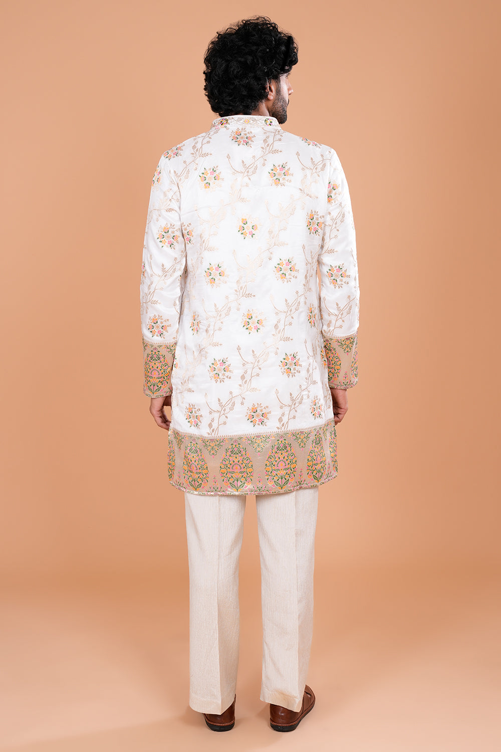 Ivory Chanderi Silk Kurta Set