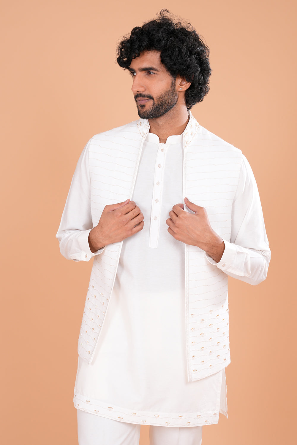 Ivory Embroidered Regal Kurta Set