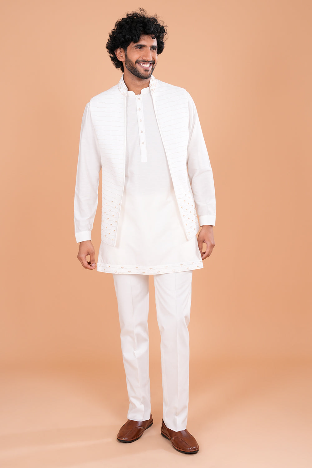 Ivory Embroidered Regal Kurta Set