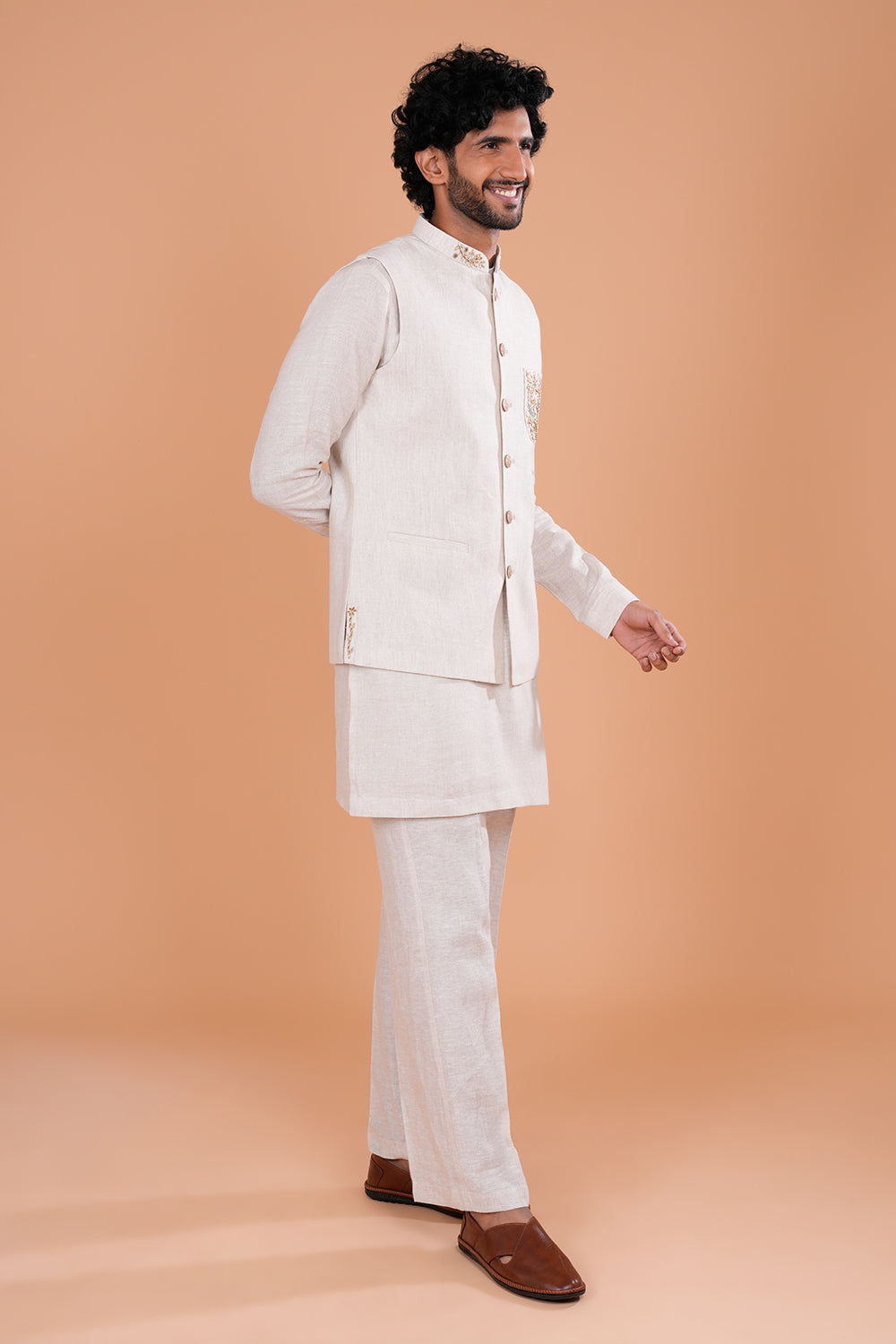 Ivory Heritage Embroidered Koti Set