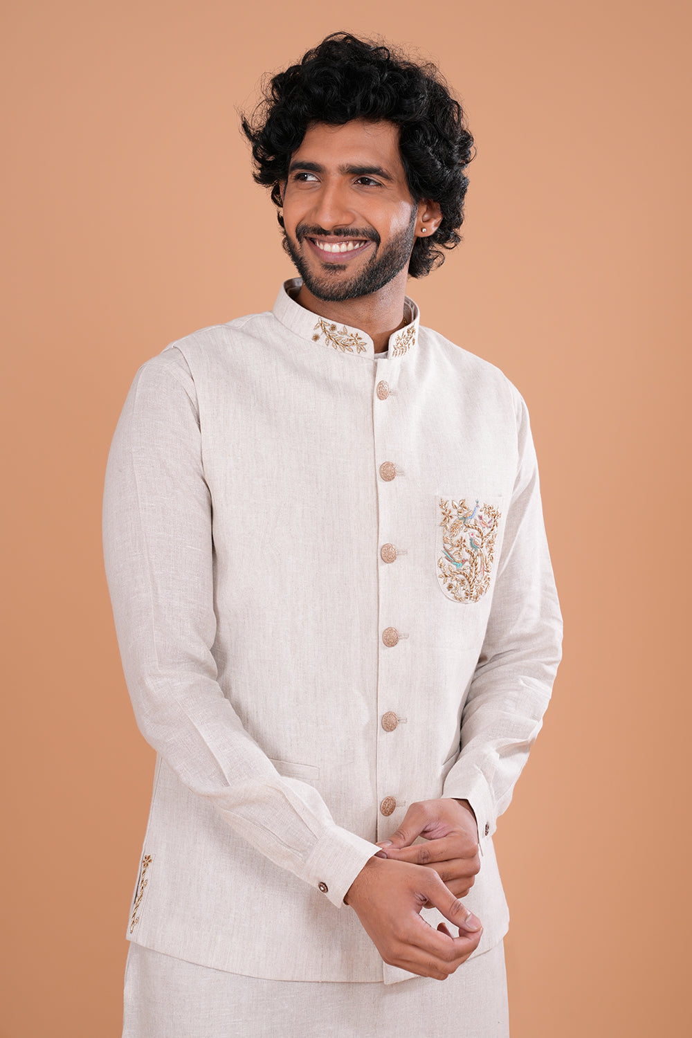 Ivory Heritage Embroidered Koti Set