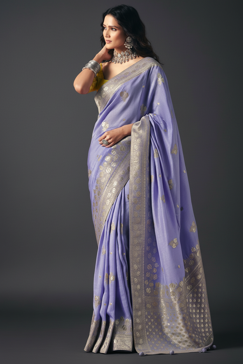 LIGHT PURPLE WEAVING SILK SAREE