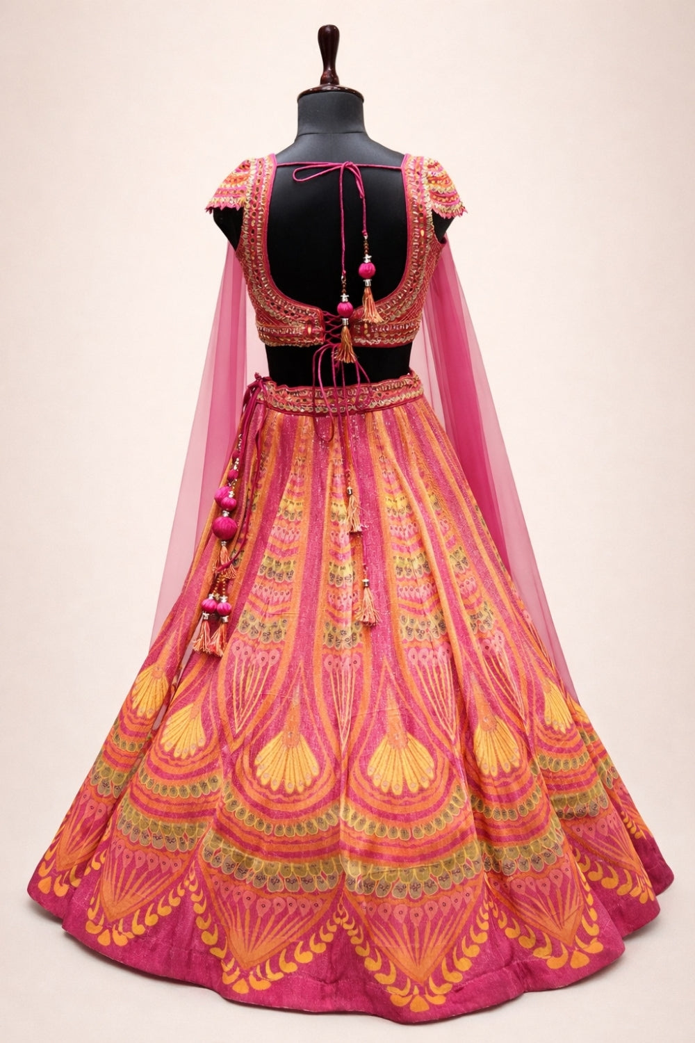 Light Pink Silk Lehenga Set with Cutdana and Sequins Work