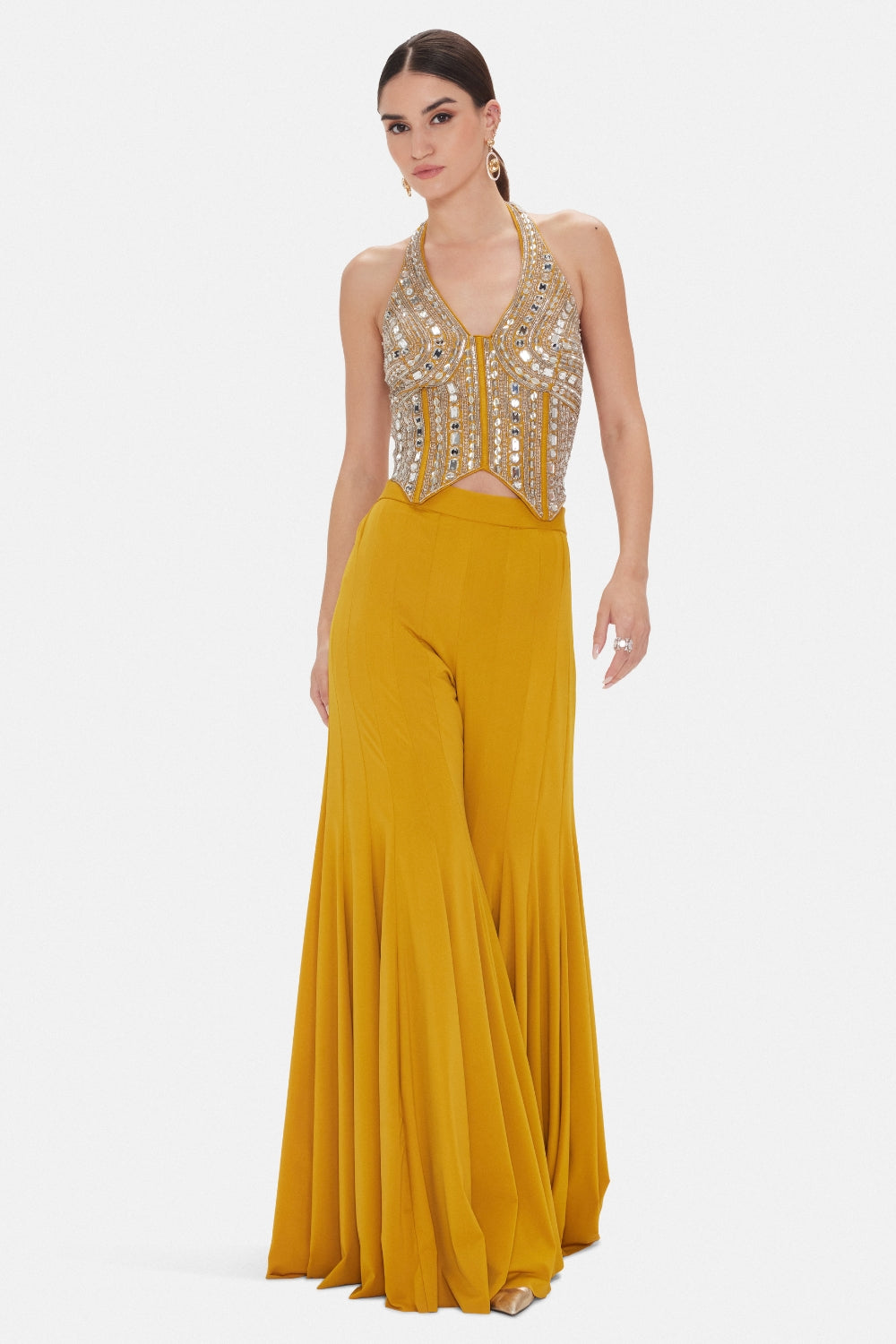 Lycra Indo Western with Mirror and Moti Work