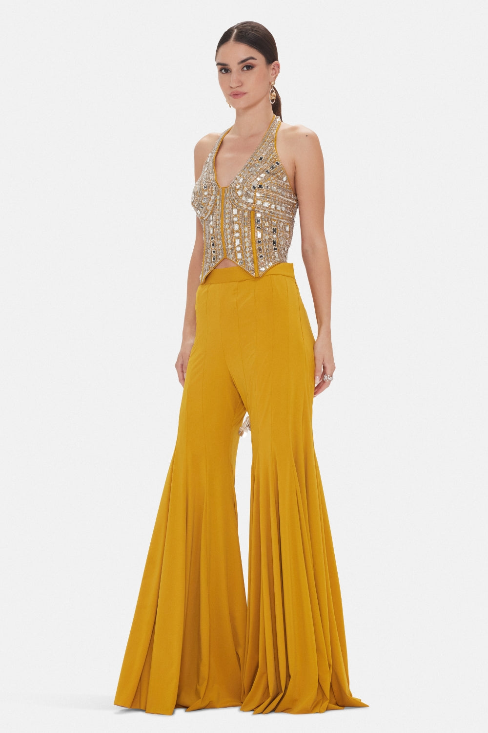 Lycra Indo Western with Mirror and Moti Work