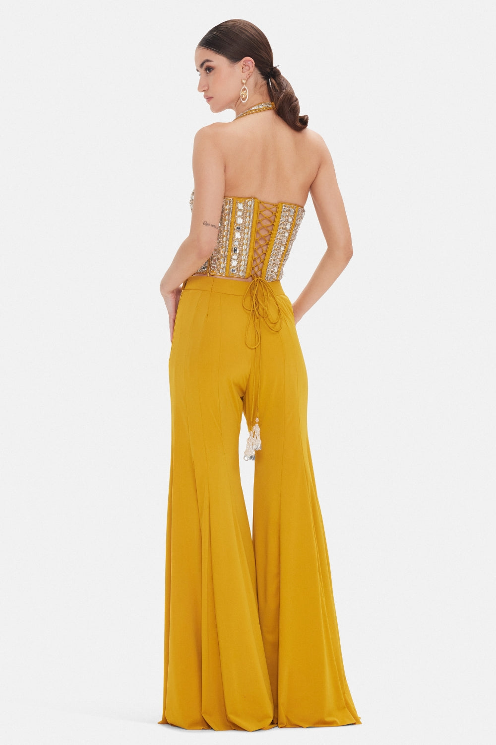 Lycra Indo Western with Mirror and Moti Work