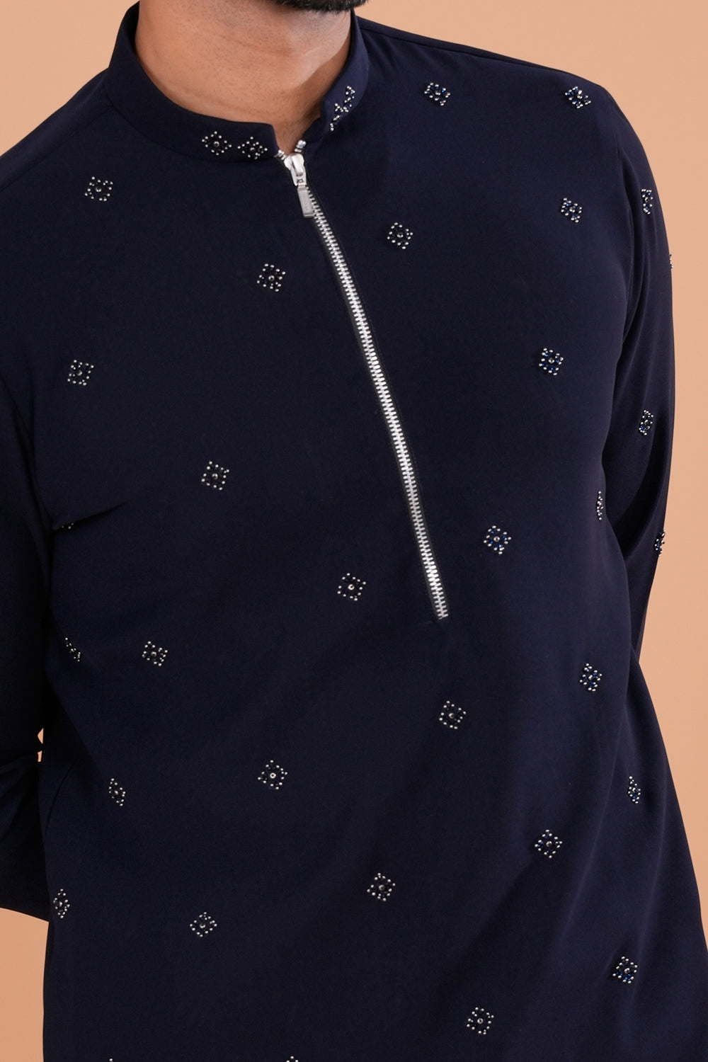 Midnight Minimal Embroidered Kurta Set