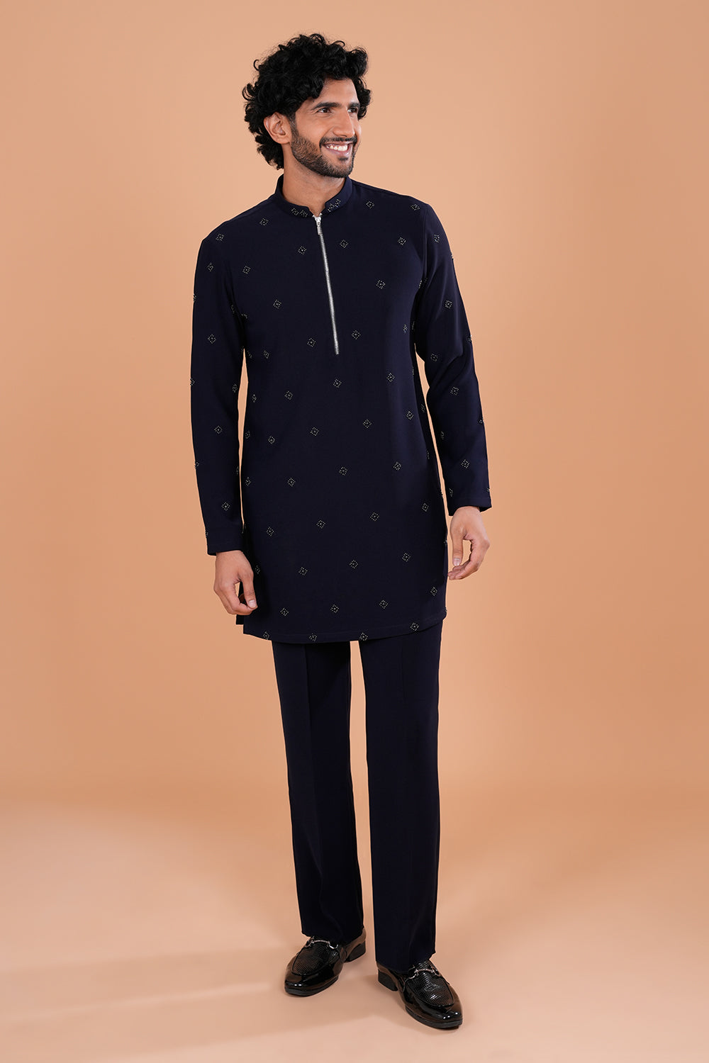 Midnight Minimal Embroidered Kurta Set