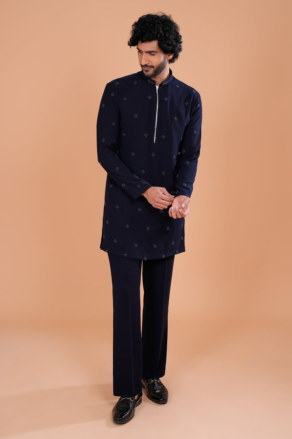 Midnight Minimal Embroidered Kurta Set