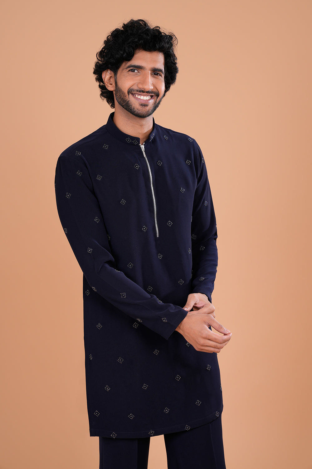 Midnight Minimal Embroidered Kurta Set