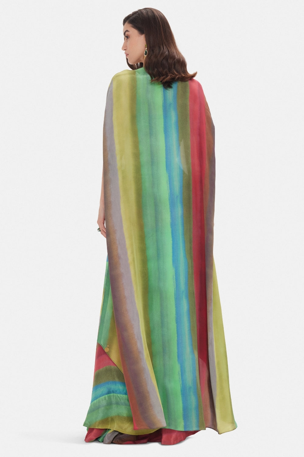 Multi Crepe Indo Western Set with Cutdana and Sequins Work