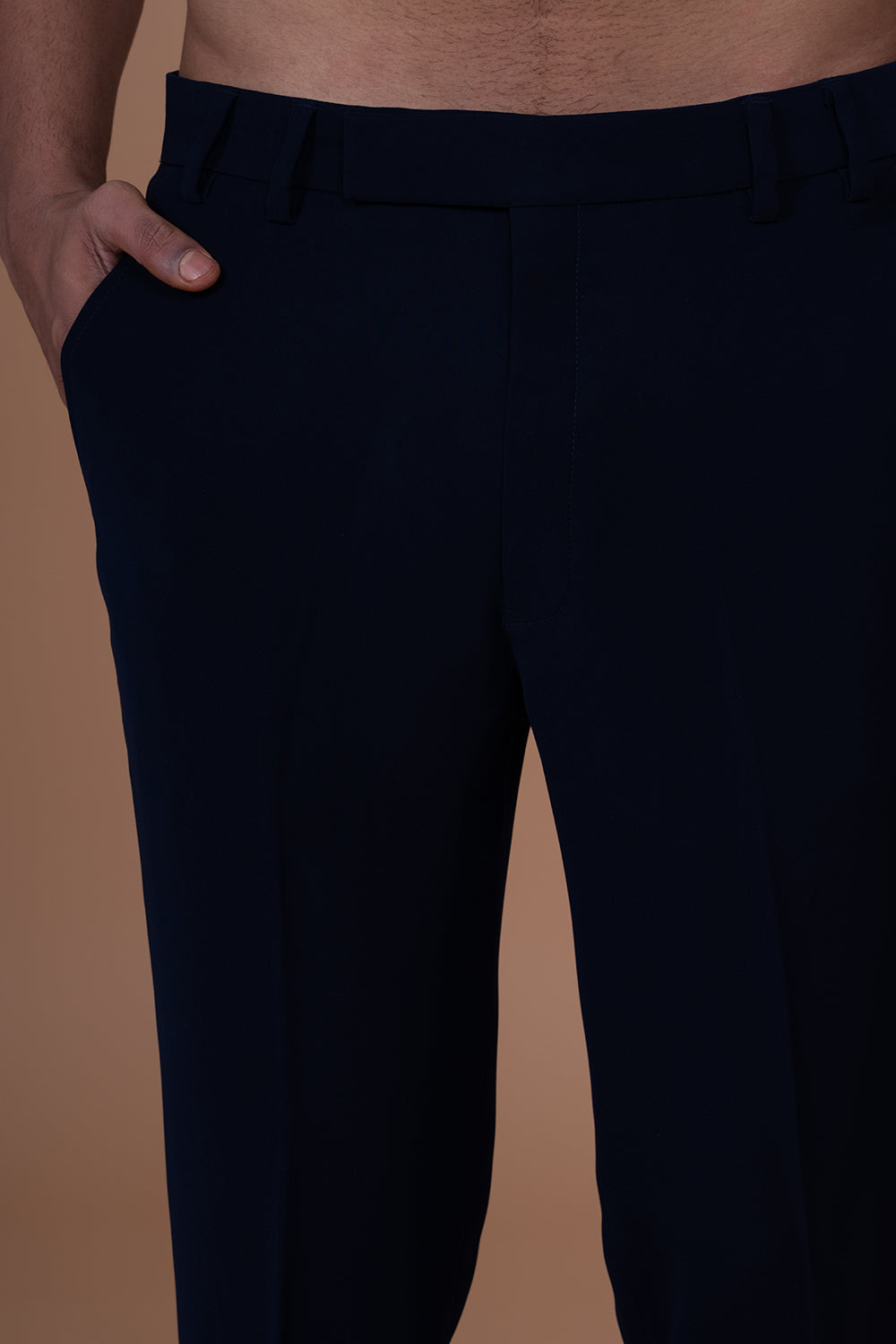 Navy Blue Shimmer Tuxedo with Silver Abstract Shimme Patterning