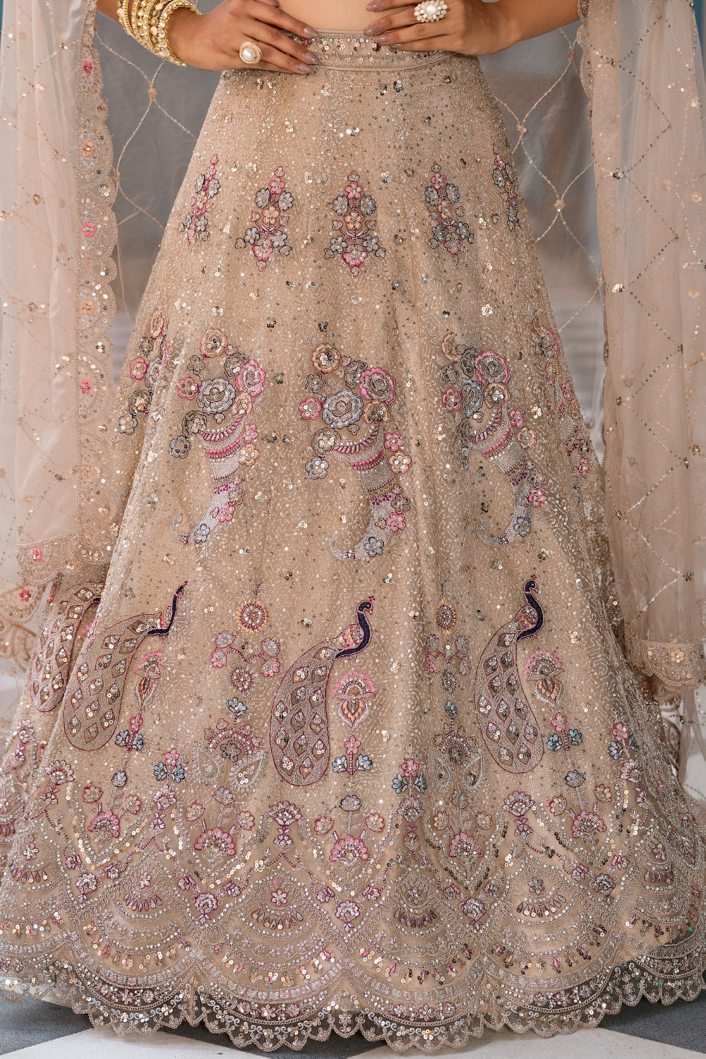 Net Lehenga Set with Stone and Sequins Work