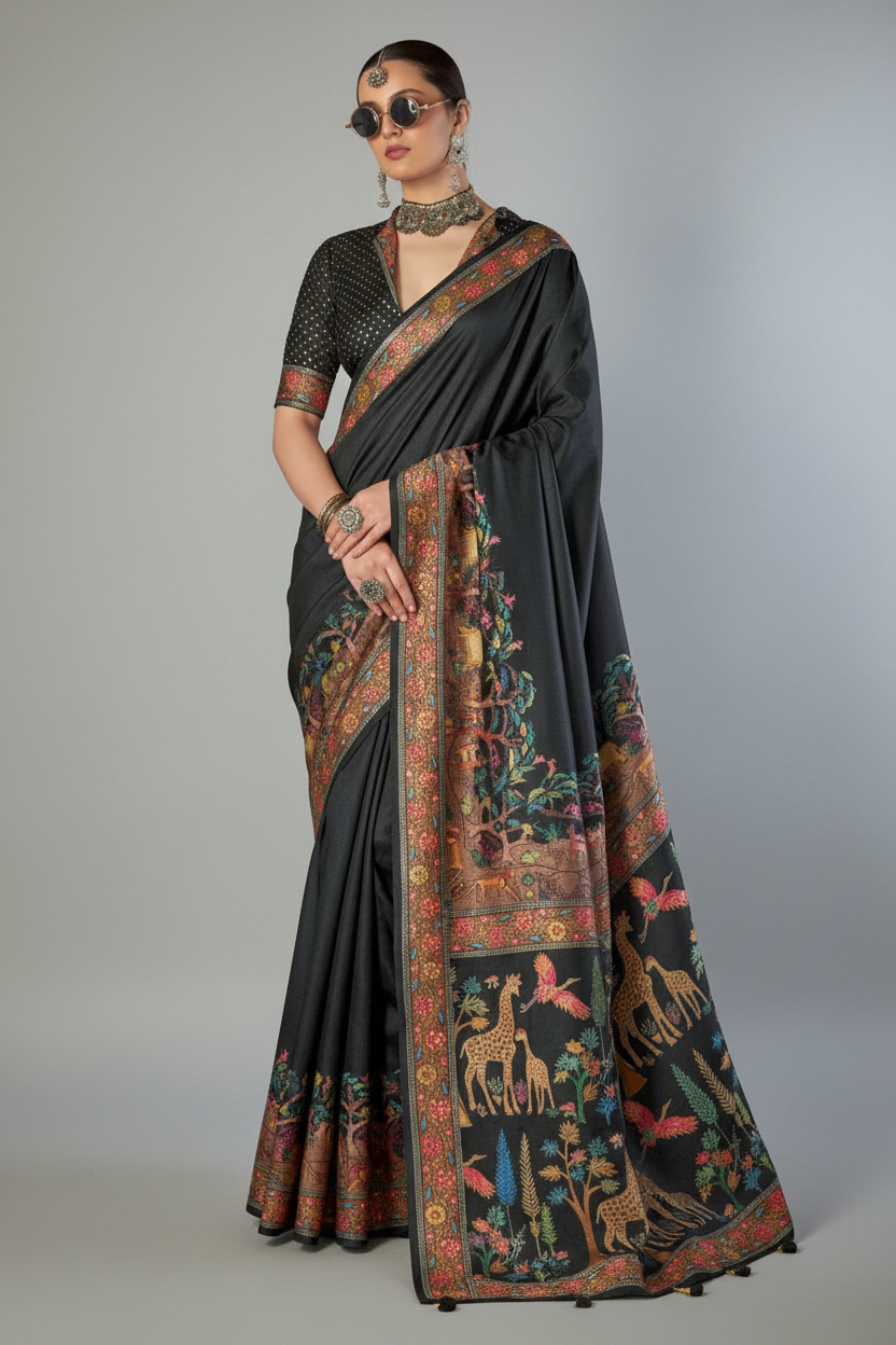 ORGANZA SAREE WITH ZARI