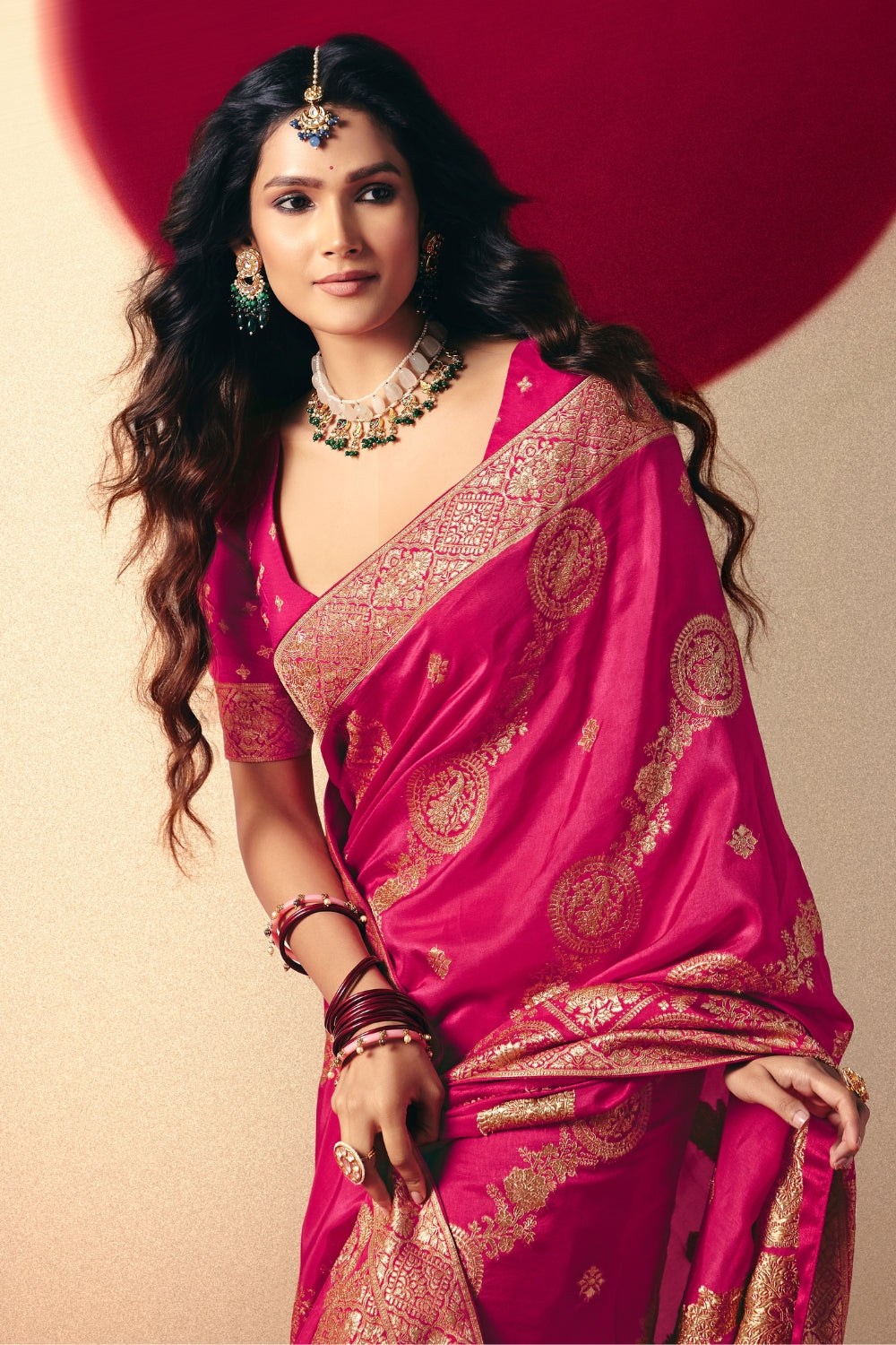 PINK SILK SAREE WITH WEAVING