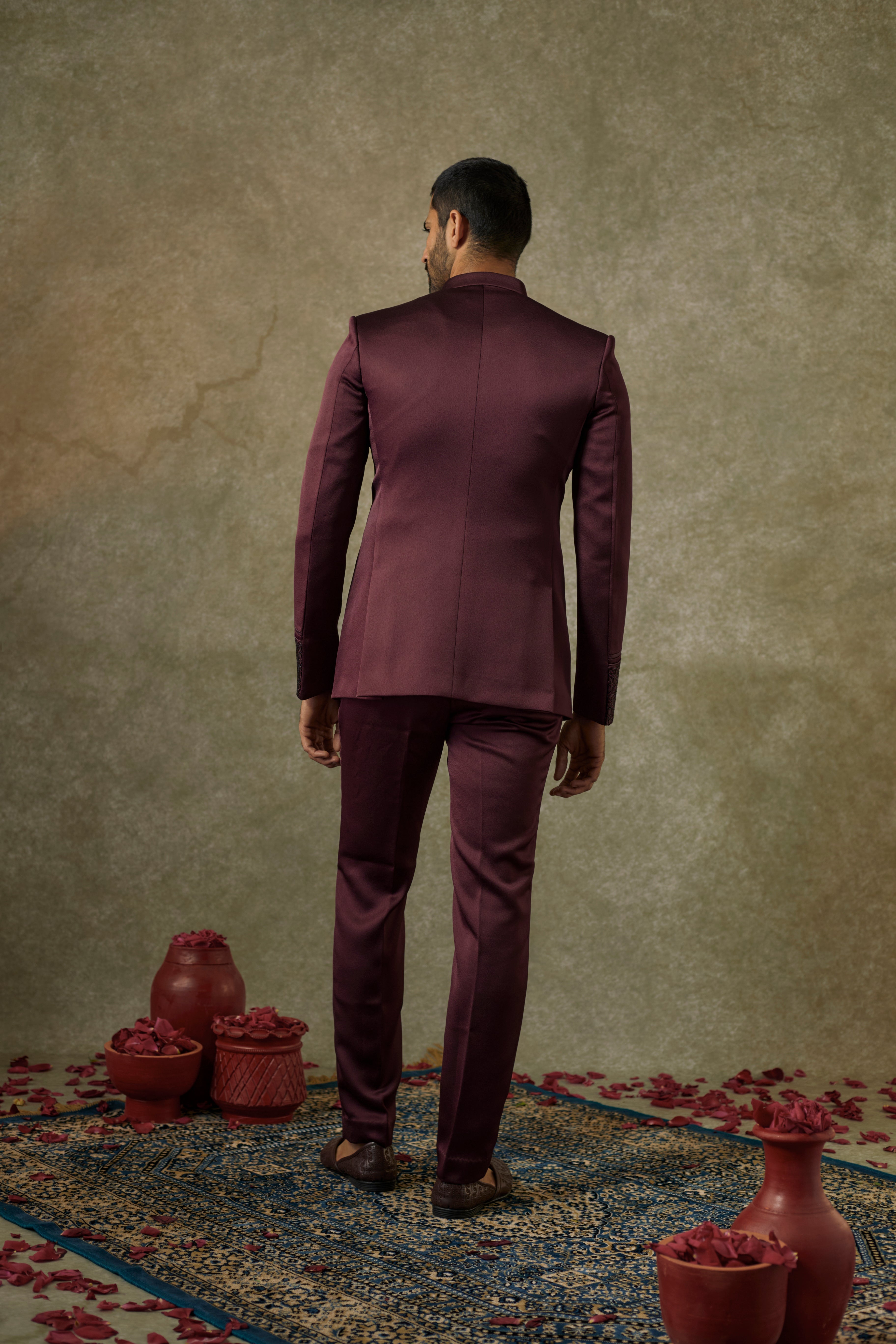 Red wine Imported Japanese Jodhpuri set