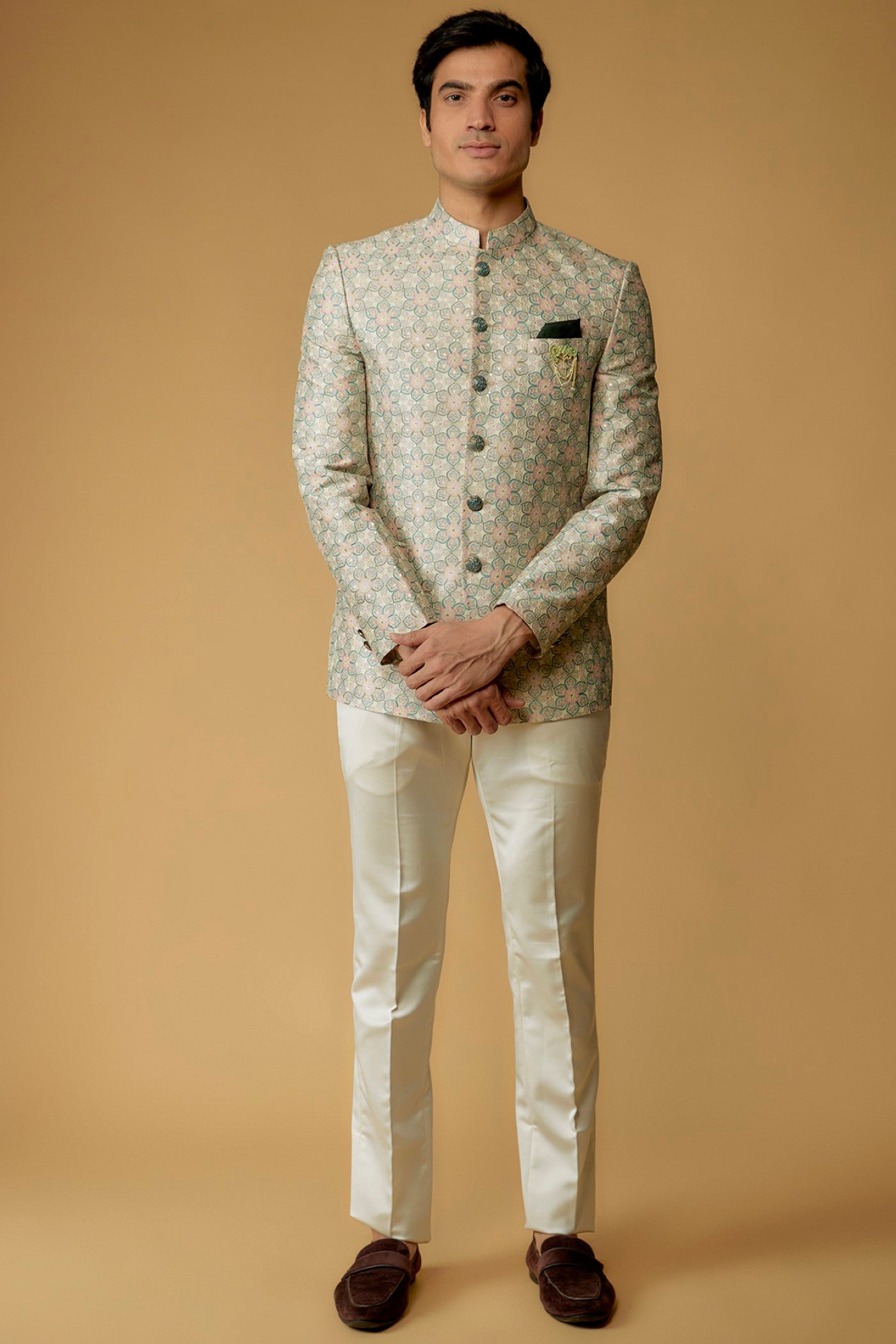 Grey Readymade Jodhpuri Suit for Men – paanericlothing