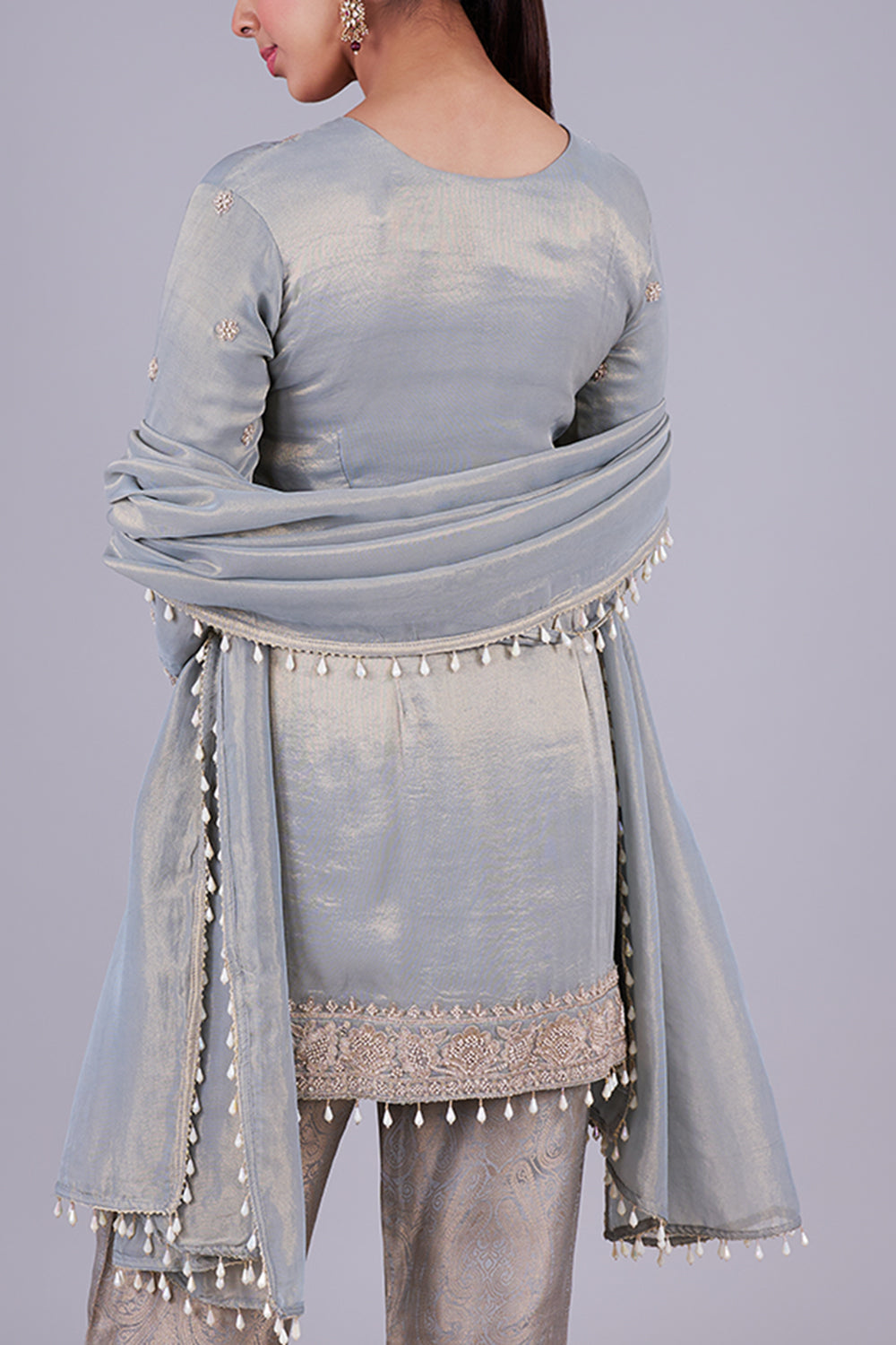 Sage embroidered kurta with dupatta
