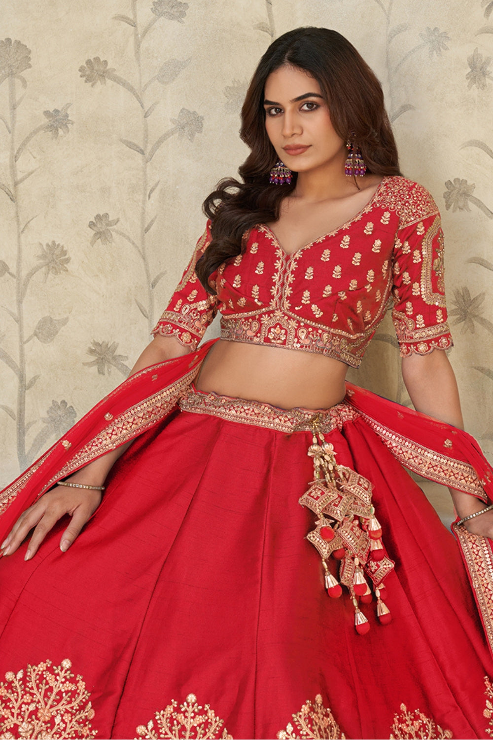 Silk Lehenga Choli With Cutdana and Sequins