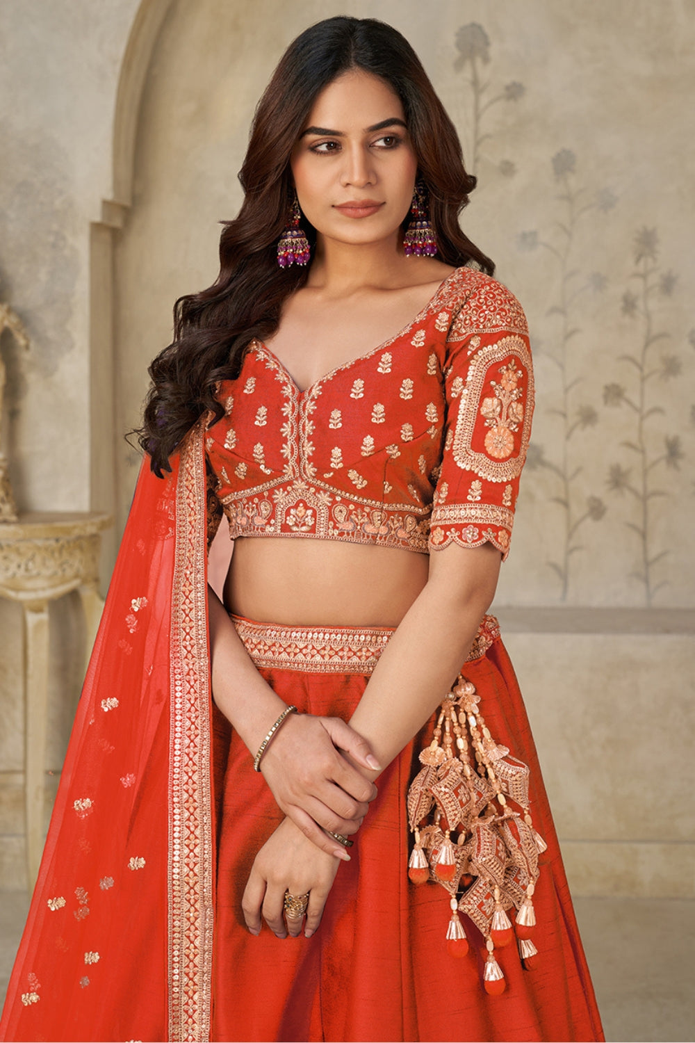 Silk Lehenga Choli With Cutdana and Sequins