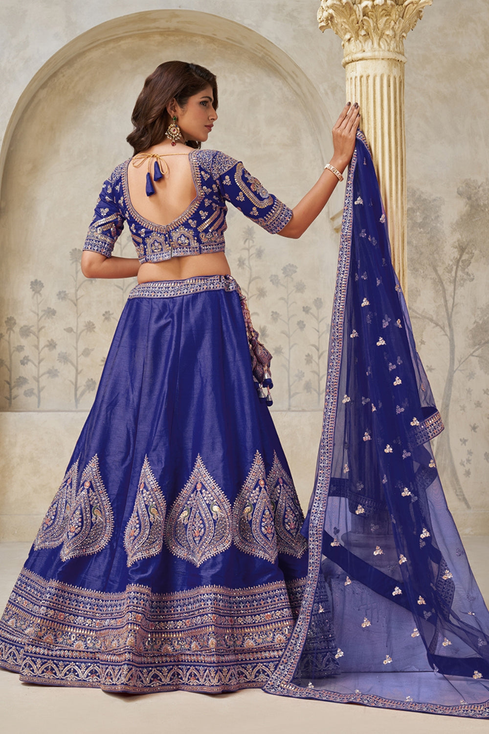 Silk Lehenga Choli with Cutdana and Stone Work