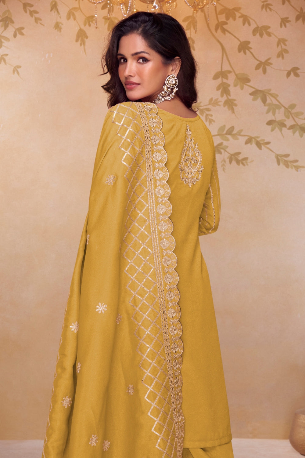 Silk Palazzo set with Embroidery and Sequins Work