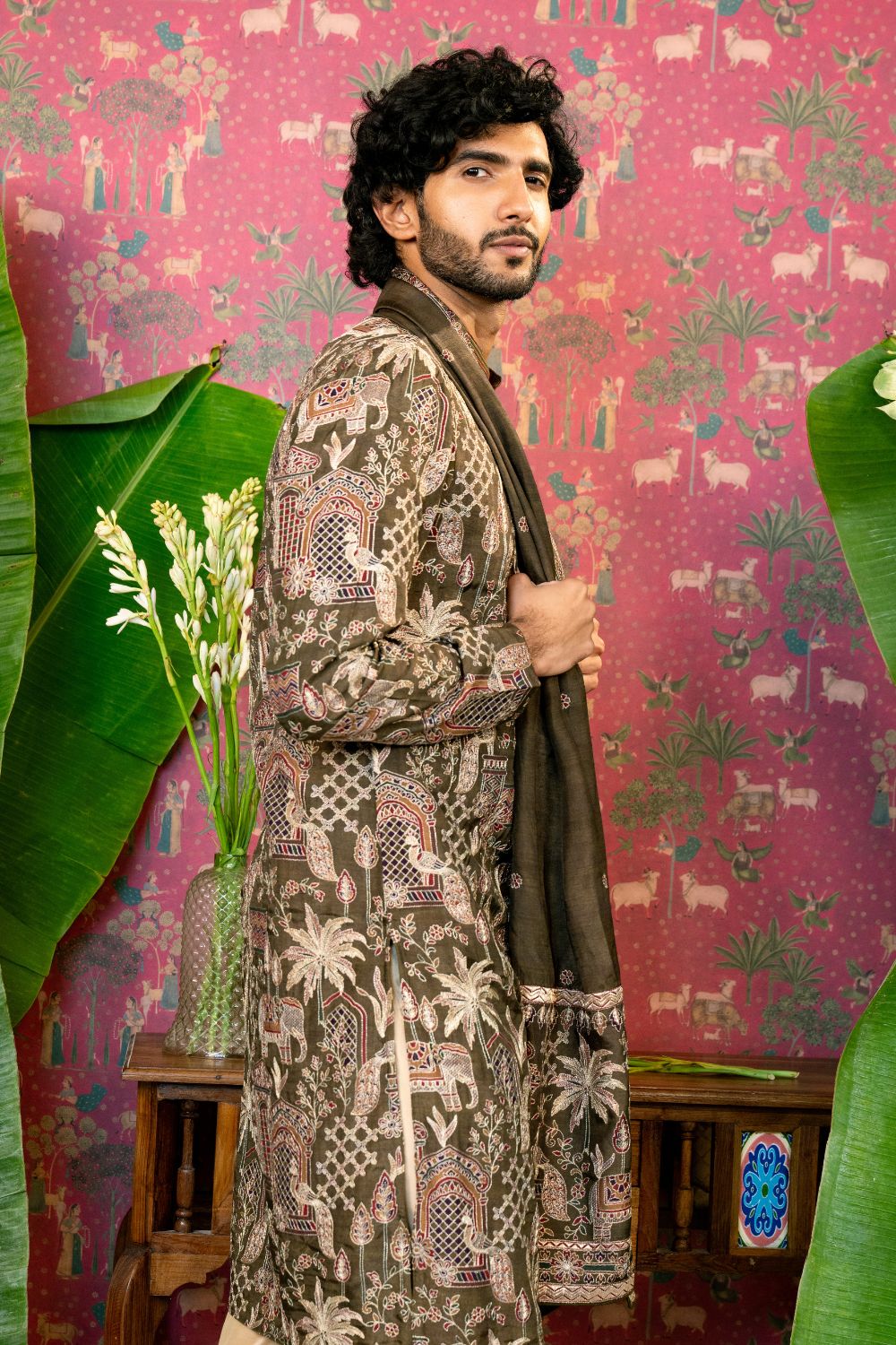 Silk Kurta Set with Embroidery Work and Matching Dupatta