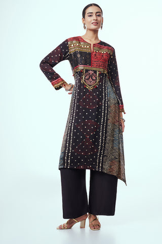 Black Modal Indo Western with Mirror Work