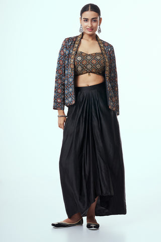 Black Modal Indo Western with Zardozi Work