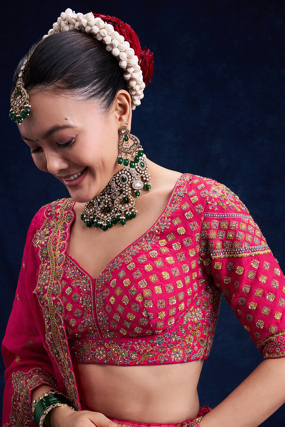 Coral Pink Raw Silk Bridal Lehenga with Heritage Zardozi Work
