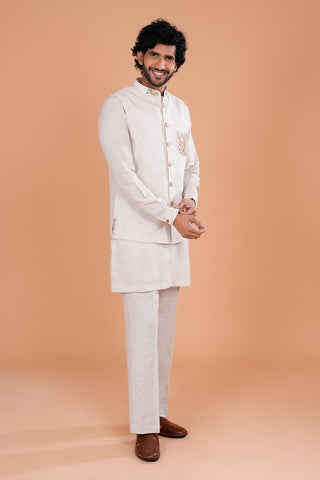 Ivory Heritage Embroidered Men's Koti Set