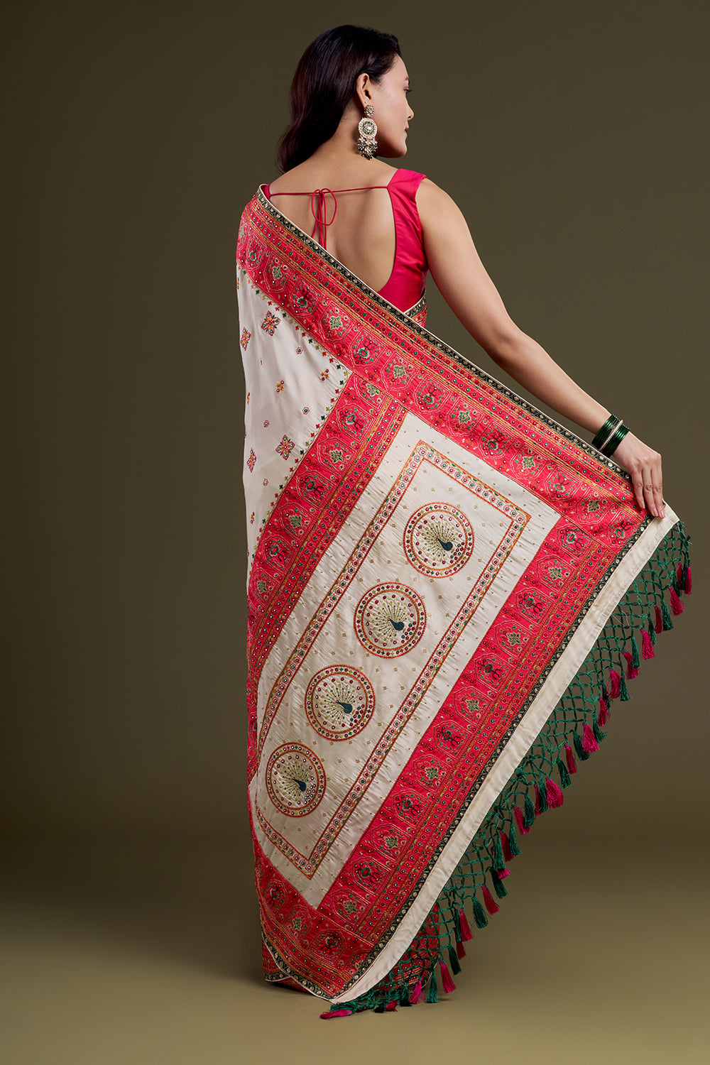 Ivory Heritage Embroidered Saree