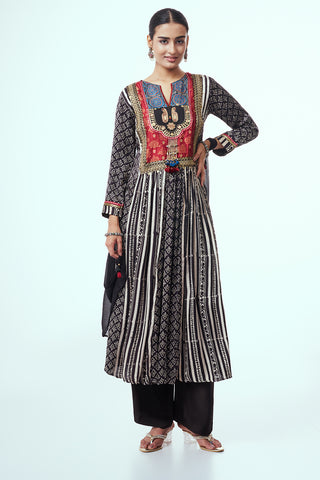 Multicolour Modal Indo Western with Mirror Work