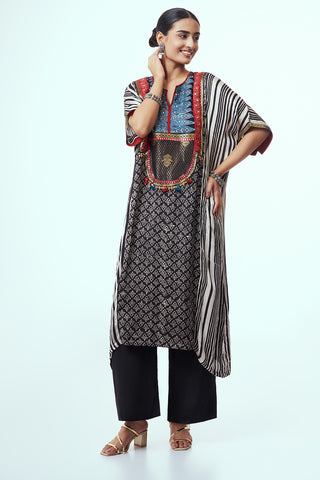 Multicoloured Modal Indo Western with Bead Work