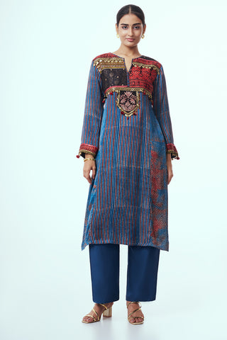Multicoloured Modal Indo Western with Stone Work