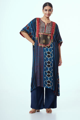 Navy Blue Modal Indo Western with Coin Detailing