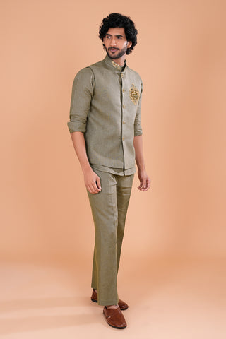 Olive Regal Crest Men's Bundi Set